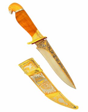 Нож охотничий коллекционный "Сокол" прекрасный подарок мужчине на юбилей. Клинковое оружие можно приобрести в магазине "Златон"