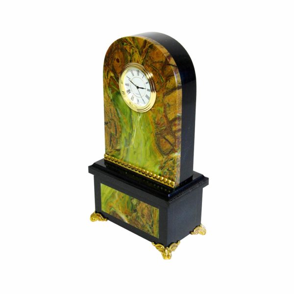 Часы кабинетные из камня офиокальцита