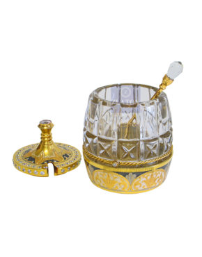 Икорница из хрусталя с крышкой